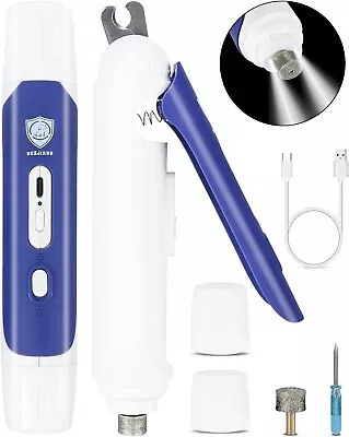 2 In 1 Dog Nail Grinder With Nail Trimming W/LED Light Pet Nail Grinder-Blue • $12.99