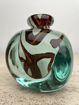 Mdina Maltese Art Glass Fish Axe Head Perfume Bottle Earthtones Michael Harris • $145