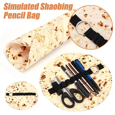 Roll Up Pen Pencil Makeup Brush Bag Case Pouch Holder Cosmetic Tortilla Funny AU • $15.99