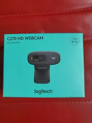 Logitech C270 HD WEBCAM 720p Video With Built-in Mic & Lighting Correction • $79.55