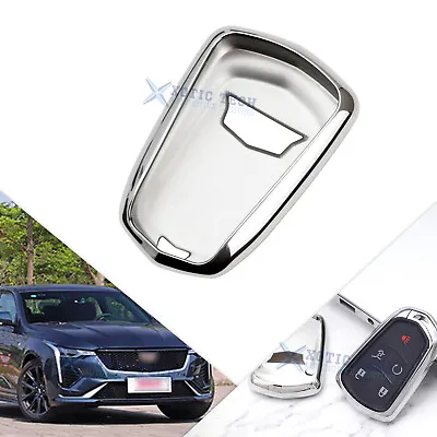 Silver Soft TPU Remote Control Key Fob Cover For Cadillac ATS CT6 XT5 Escalade • $12.99