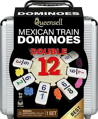 Mexican Train Dominoes Set With Numbers - Double 12 Dominoes Set For Adults • $36.99