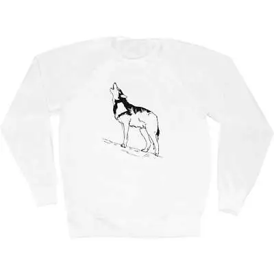 'Howling Wolf' Adult Sweatshirt / Sweater / Jumper (SW012831) • $40.14