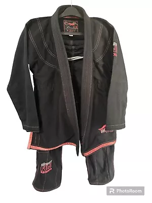 Fuji Suparaito Kimono Set Women W0 Size Top W0 Pants Black Pink Jujitsu Gear • $49.96