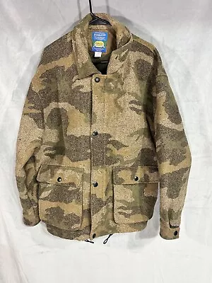 Pendleton Cabelas Camouflage Camo Hunting Wool Jacket Sz Large Vintage • $235