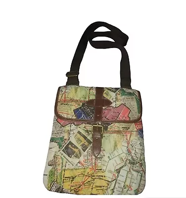 Sydney Love NYC Crossbody Bag City Maps Transit Subways Handbag Quilted Nylon  • $22.50