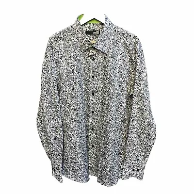 Love Moschino Designer Diamond Print Flip Cuffs Long Sleeve Button Up Mens • $59.99