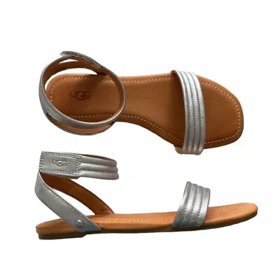 UGG Women's 8 Ethena Silver Sandals • $28