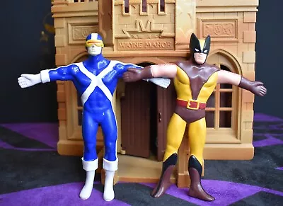 1989 Marvel Just Toys Wolverine & Cyclops Bendy Bend-ems 6  Action Figure X-Men • $20