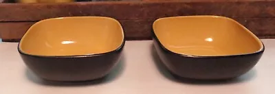 2 Corelle Hearthstone Turmeric Yellow Square Bowls Stoneware 6.7  • $19.95