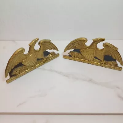 Antique Brass Spread Eagle Bookends Pair VA. Metalcrafters CR 1952. • $33.45