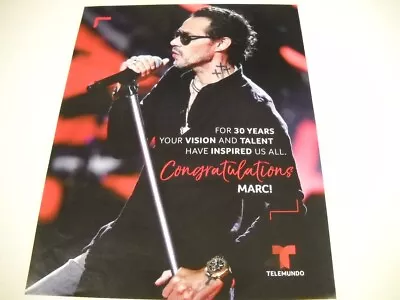 MARC ANTHONY Your VISION And TALENT Have INSPIRED Us All 2021 Promo Poster Ad • $9.95