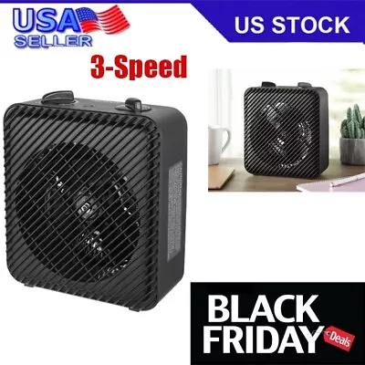$20.99 • Buy Pelonis 1500W 3-Speed Portable Electric Fan-Forced Space  Heater For Room Black