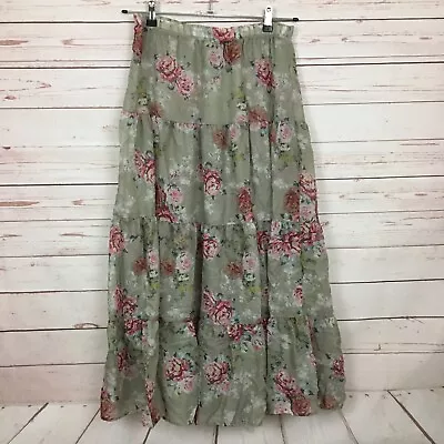 Milkyway USA Women's Large? Multicolor Semi-Sheer Floral Tiered Woven Skirt • $15.95