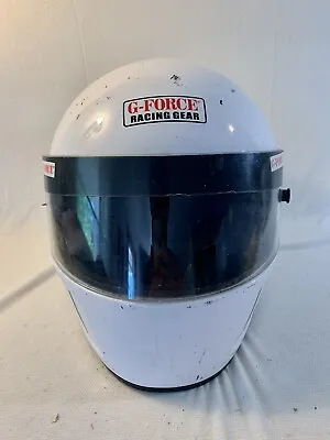 Large G-force Racing Helmet With Cover White Color Motorcycle Biking Helmet • $99.99
