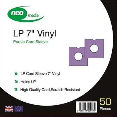 Pack Of 100 X Purple 7 Inch LP Record Album Card Sleeves/Covers High Quality • £23.99