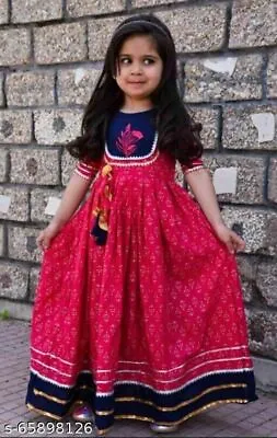 $38.49 • Buy Indian Traditional Ethnic Wear Girls Kids Anarkali Kurti Kurta Suit Set