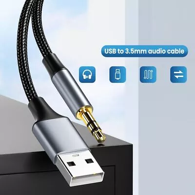 USB A To 3.5 Jack Adapter Wire Aux Line Male To Male USB To 3.5mm Audio Cable • $9.89