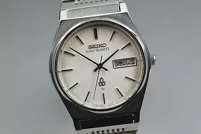 [Near MINT]  Vintage SEIKO King Quartz 5856-7030 Silver Men's Watch From JAPAN • $325.46