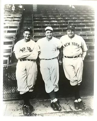 8 X 10 Glossy Photo Lou Gehrig Jimmie Foxx & Babe Ruth Yankees & A's • $3