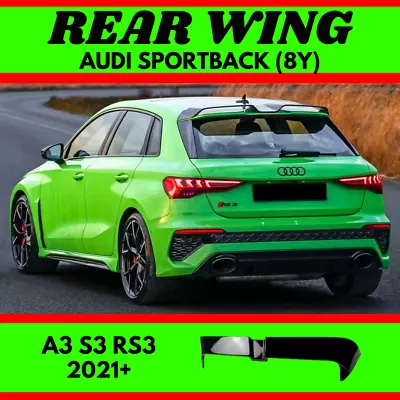 For Audi 8Y Hatch A3 S3 RS3 2021+ Gloss Black Oettinger Rear Wing Spoiler Boot • $189.99