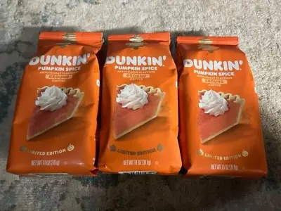 $27.49 • Buy Dunkin’ Pumpkin Spice Ground Coffee, 3 Pack, 11 Oz Each, 33 Oz Total, BB 6/2024