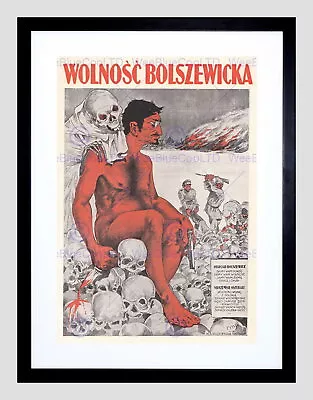 86686 PROPAGANDA POLAND BOLSZEWICKA TROTSKY NEW BLACK Wall Print Poster CA • $47.22