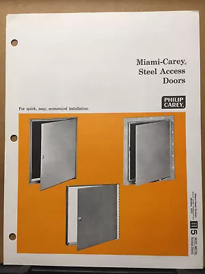 Vtg Miami Carey Catalog Insert 1970 Steel Access Doors • $9.98