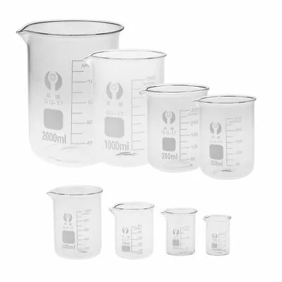 1pcs/set 5-3000ml Glass Beaker Laboratory Measuring Cup Glassware For School Stu • £3.13