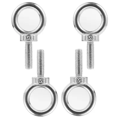 4 Pieces 3/8 -16 UNC 304 Stainless Steel 3/8  X 1-1/4  Lifting Ring Eye Bolt Eye • $15.23