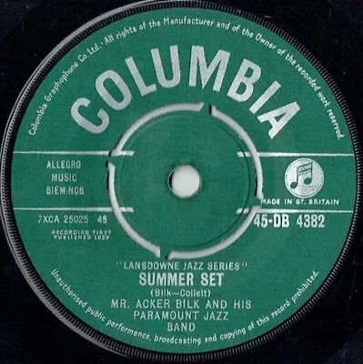 Acker Bilk And His Paramount Jazz Band - Summer Set (7  Single) • £8.49