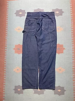 Vintage 1960s Sears Carpenter Jeans Denim Workwear Dark Wash 32x32 SEE PICS • $50