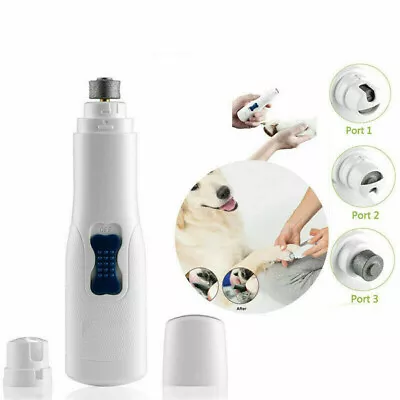 Electric Pet Nail Grinder Safe Claw Grooming Trimmer Paws Clipper Tools Dog Cat • £7.99