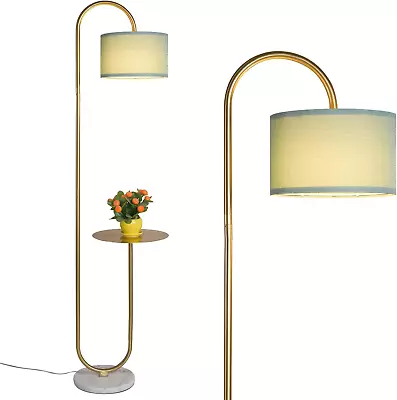 KU300272 Arc Floor Lamp With Hanging Drum Shade For Living Room-Marble Base Mode • $113.61