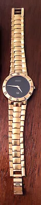 Classic Gucci Gold Plated Mens's Black Dial Wristwatch 3300M  • $80.99