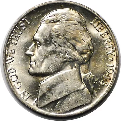 1943-P   Jefferson Nickel - AU - Type 2 Silver • $4.75