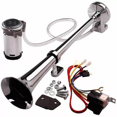 12V 130db Car Air Horn With Compress Train Horn Kit For Truck Car 18  Trumpet • $43.09