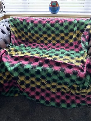 Vintage 1950/60s Wool Blanket Navajo Retro 72 X 48 Inches • £14.99