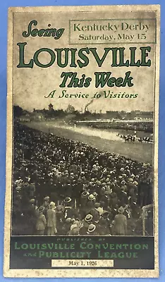 Vintage Seeing Louisville This Week May 1926 Louisville Kentucky 40 Page Booklet • $9.99