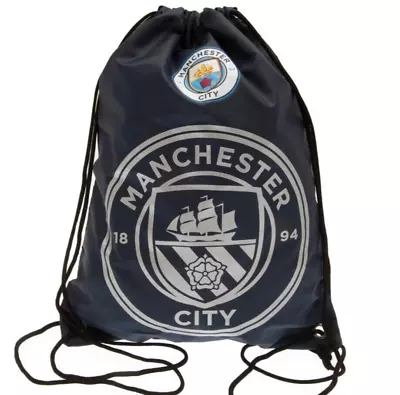 Manchester City Gym Bag PE Kit Drawstring Backpack School Man Swim Present Gift • £11.39