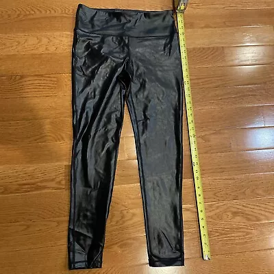 Mono B Size L Wet Look Woman’s Leggings Black 36” Long 25” Inseam • $8