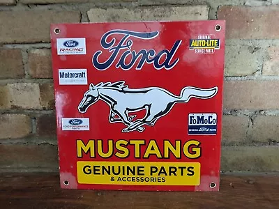 Vintage 1968 Mustang Ford Motor Company Porcelain Dealership Sign 12  X 12  • $169.99