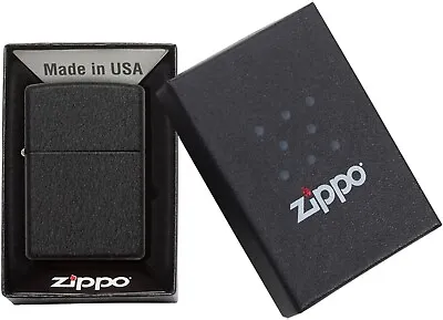 Zippo Black Crackle Pocket Lighter Windproof Made In Usa Metal Refillable Steel • $15.40