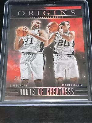 2023-24 Origins Roots Of Greatness Tim Duncan & Manu Ginobili /75!!! SA SPURS • $0.99