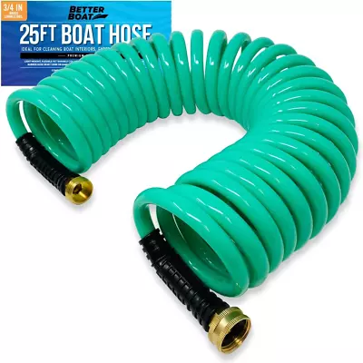 25Ft Coiled Boat Hose Coil Hose Water Hoses Expandable Hose Spring Washdown NEW • $43.50