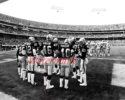 1976 Oakland Raiders Offence Huddle Inside Own Goal Line 8 X 10 Photo Pic • $5.59