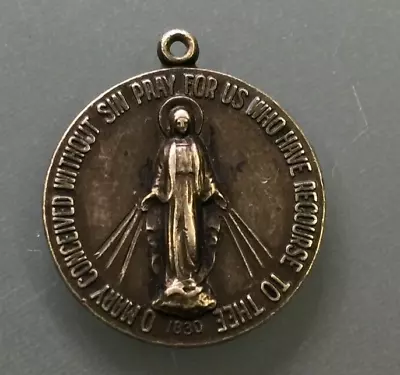 Vintage Elco Sterling Silver Miraculous Mary Medal Pendant (eb1017166) • $21.24