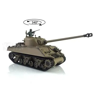 Henglong 2.4G 1/16 Scale 7.0 Plastic Version M4A3 Sherman RTR RC Tank Model 3898 • $243.11