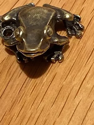 Vintage Gild Bronze MINI FROG Sculpture Symbol Of GOOD LUCK ENERGY LOYALTY! • $7.79