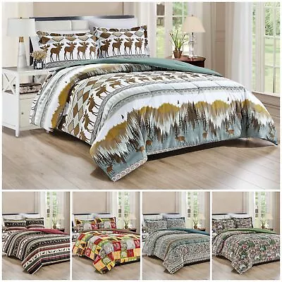 Chezmoi Collection 3-Piece Lodge Comforter Set Cabin Southwestern Bedding Sets • $29.99